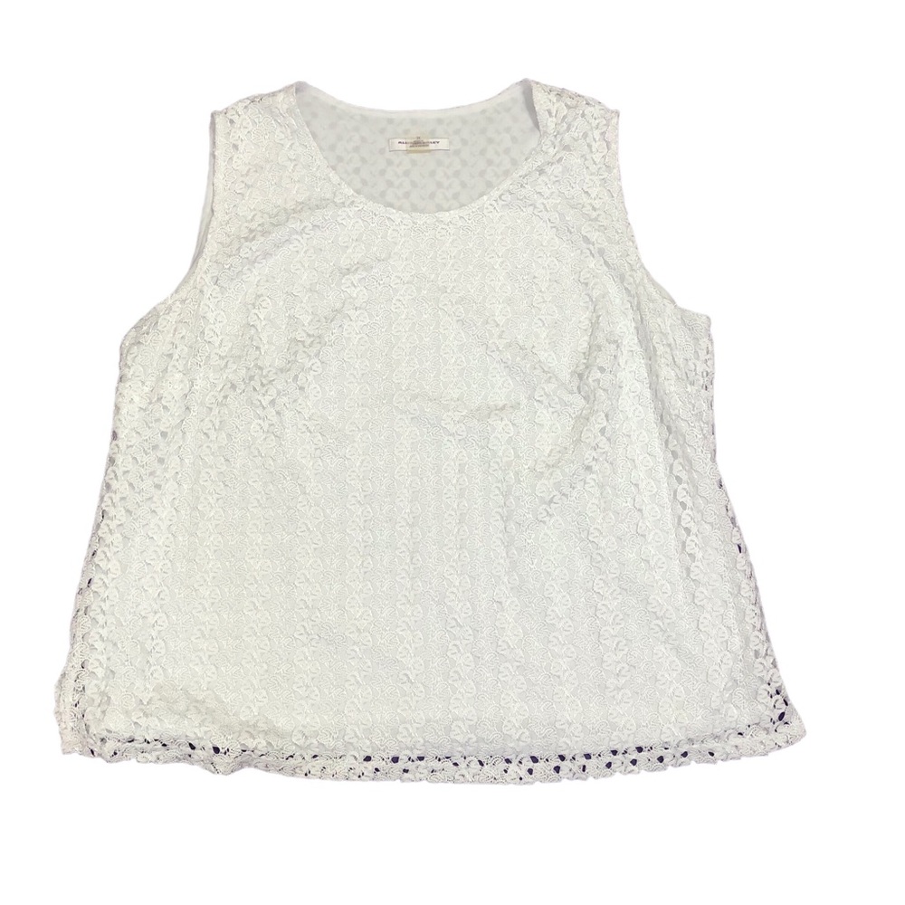Allison Daley Woman white lace overlay sleeveless blouse
